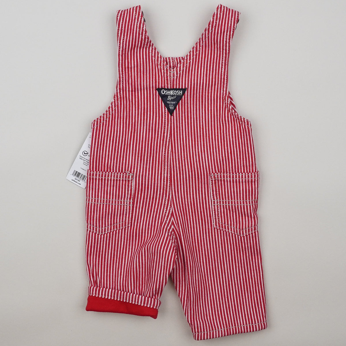 Red OshKosh Hickory Stripe Overalls