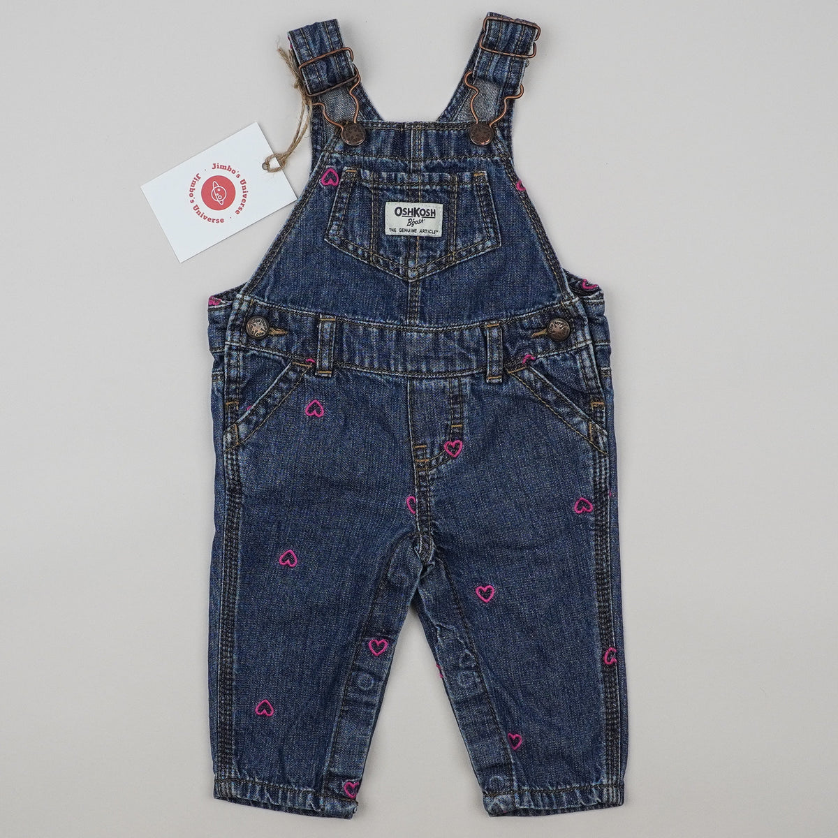 OshKosh Overalls with Embroidered Hearts