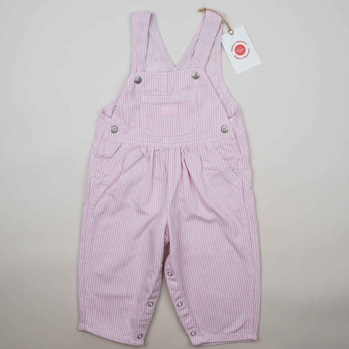 Pink Vintage Hickory Stripe Overalls