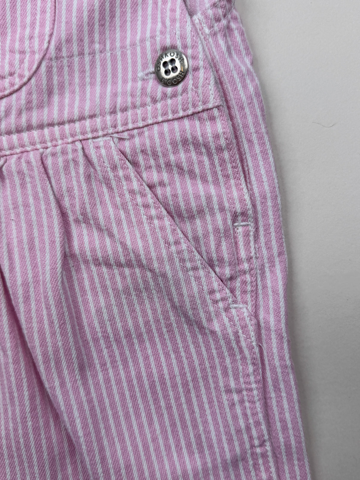 Pink Vintage Hickory Stripe Overalls
