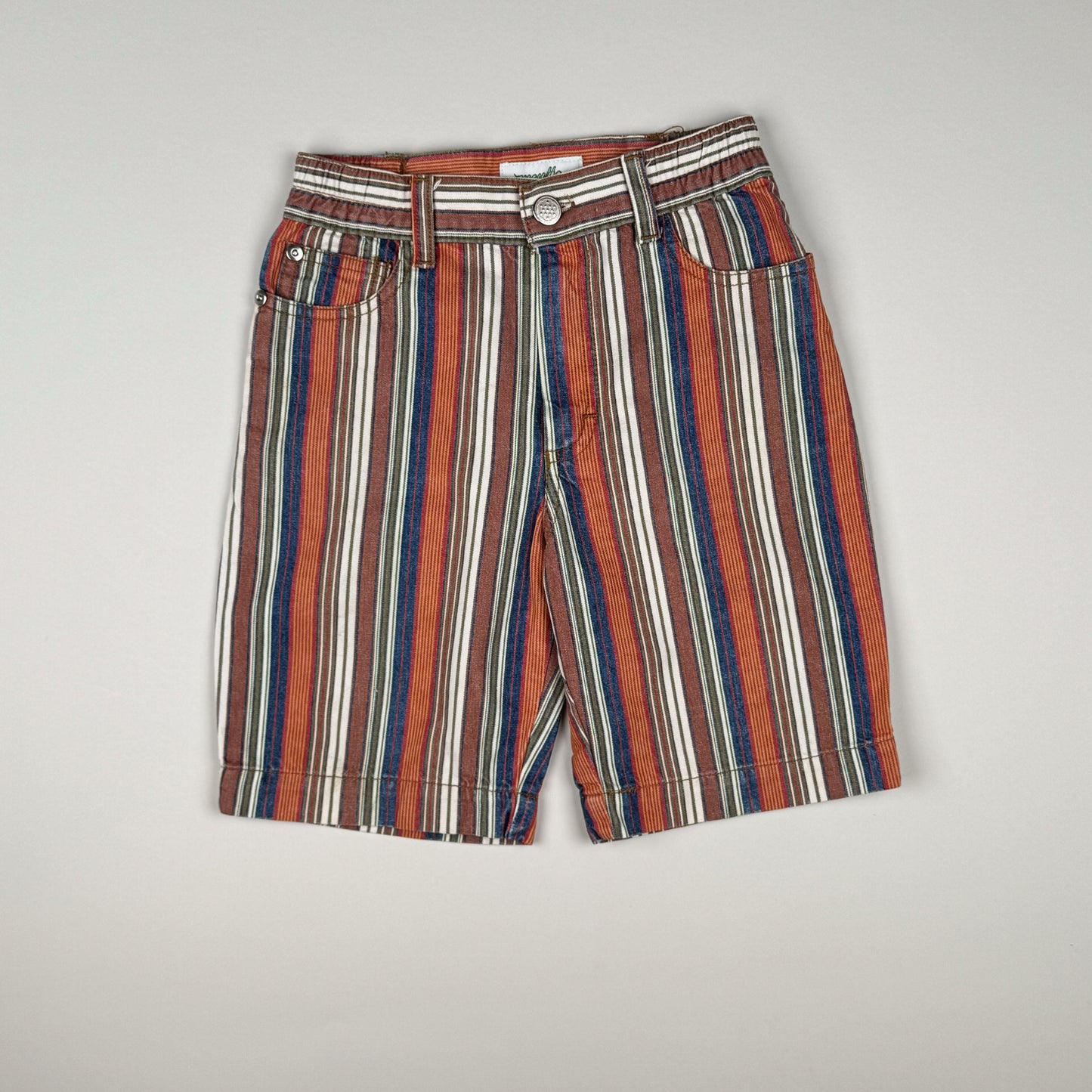 Denimshort in multi, red, white, orange and blue