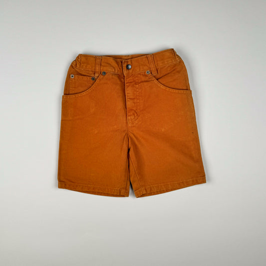 Denimshort in orange and camel