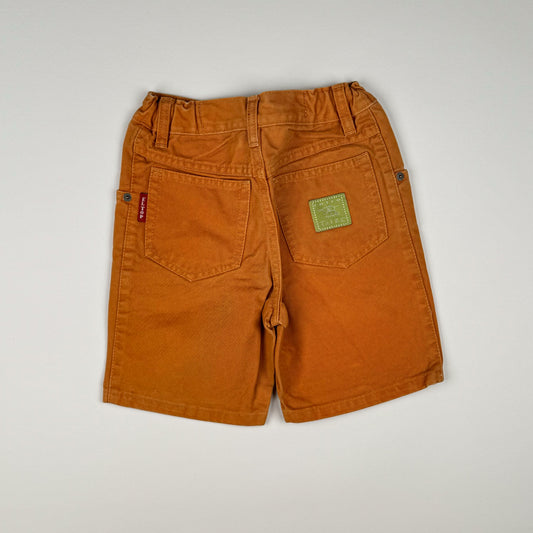 Denimshort in orange and camel