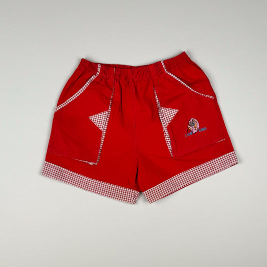 Short in red and white