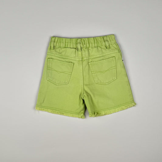 Denimshort in green and pink