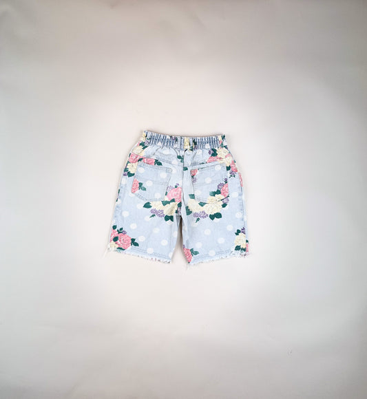 Floral Vintage Denim Shorts