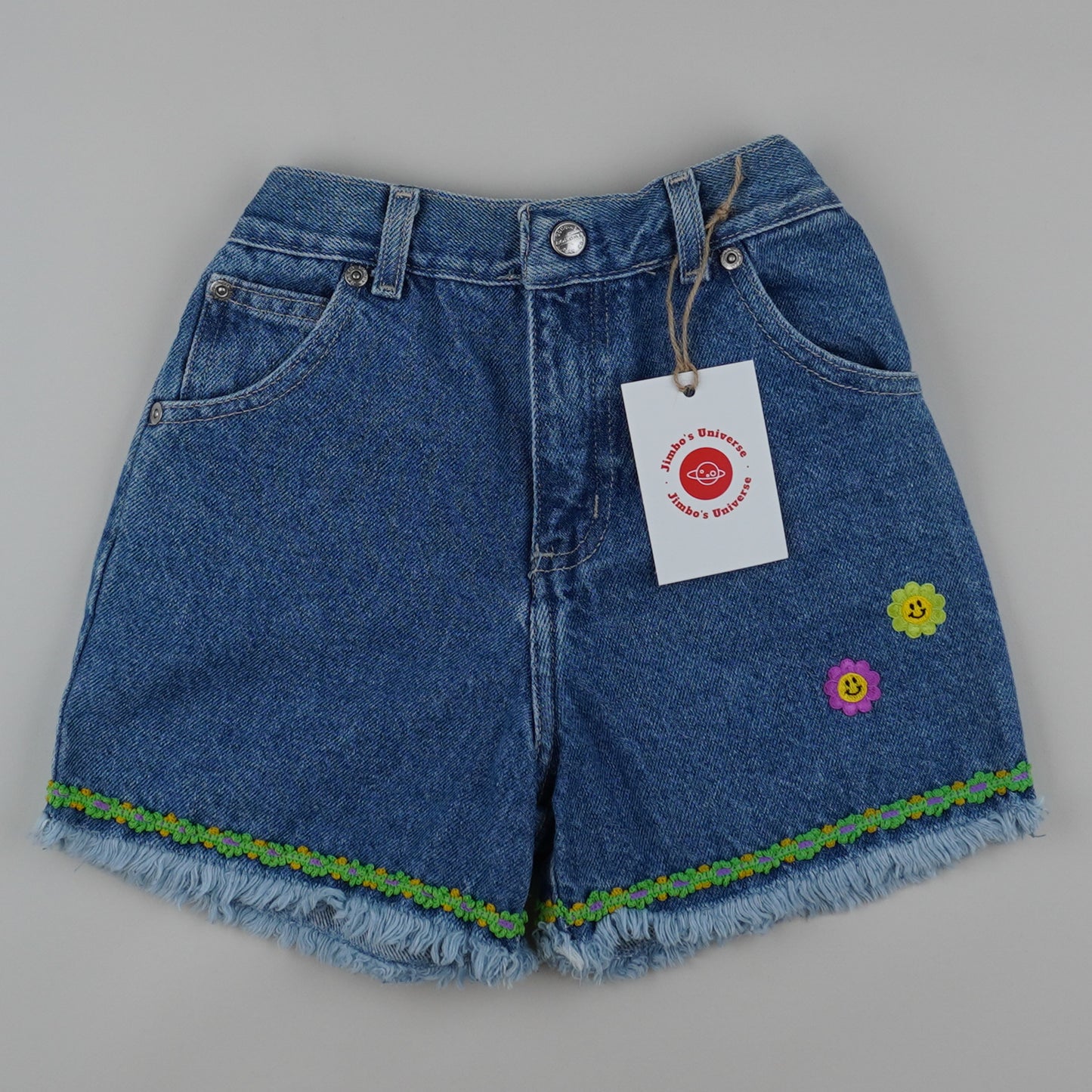 Vintage Denim Shorts with Embroidery