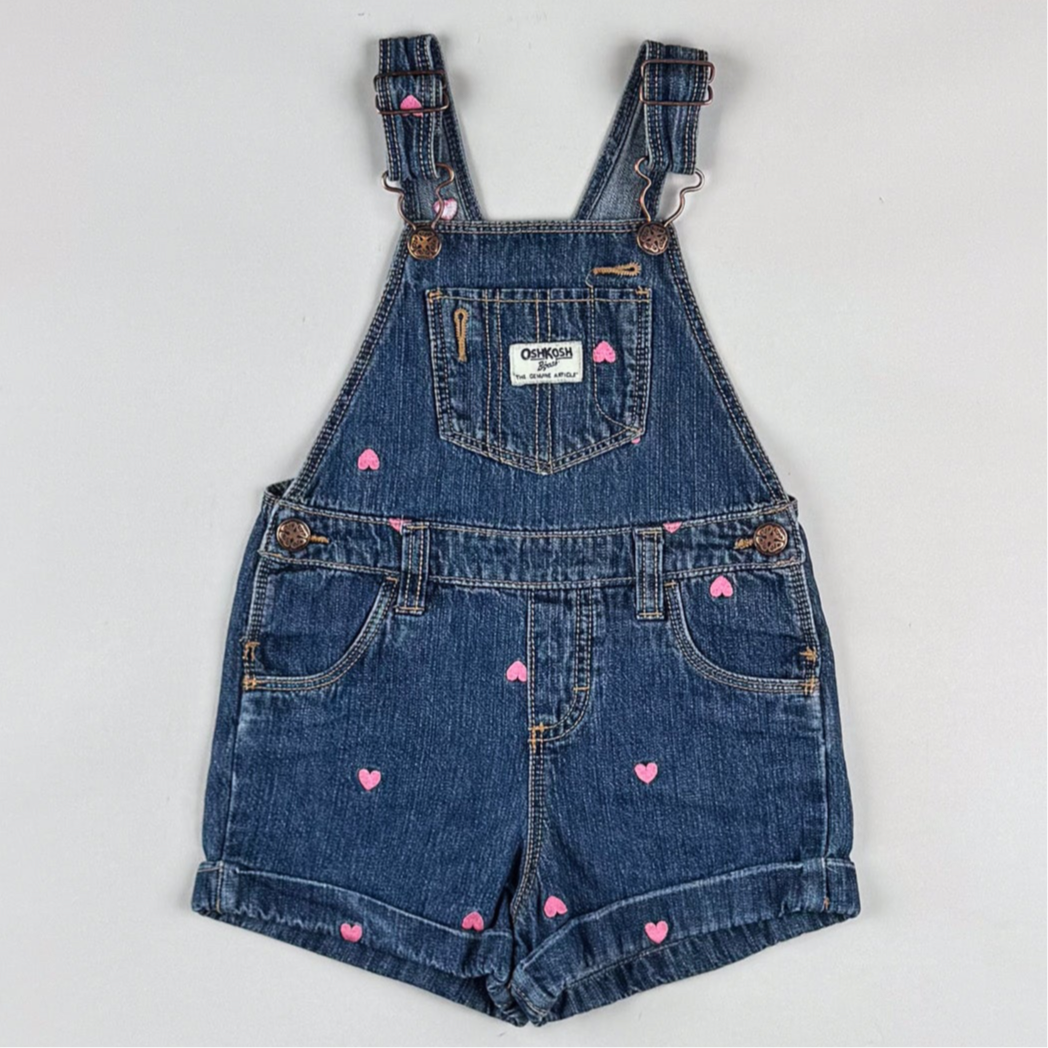 OshKosh Shortalls with Embroidered Hearts