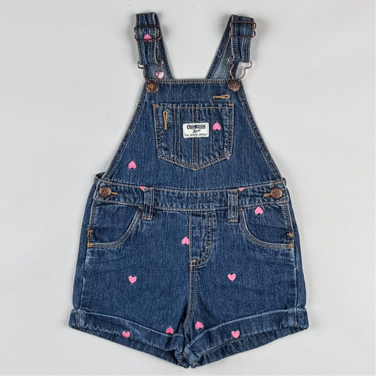OshKosh Shortalls with Embroidered Hearts