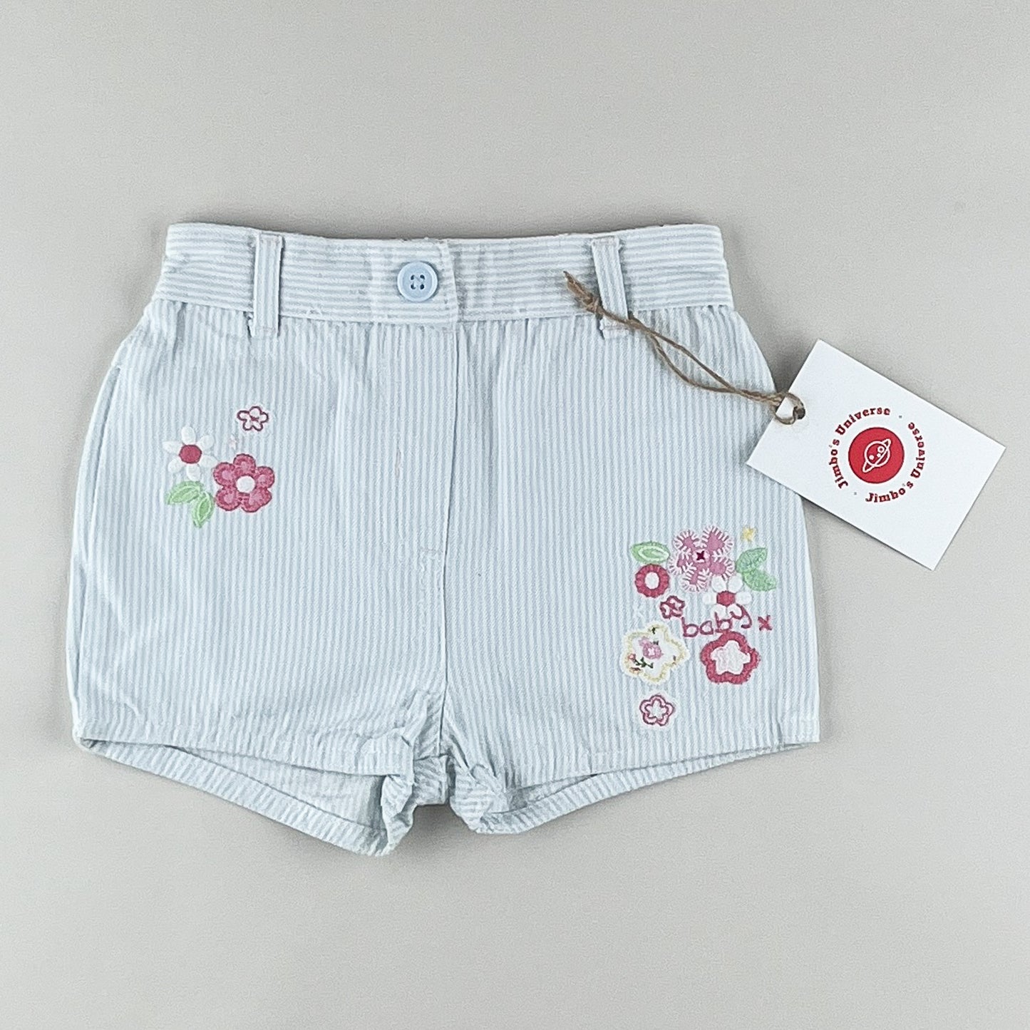 Cherokee Striped Shorts with Embroidery
