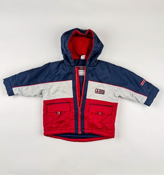 Padded Jacket in blue and red grey