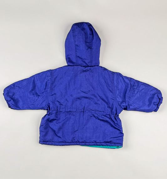 Padded Jacket in blue, purple and green
