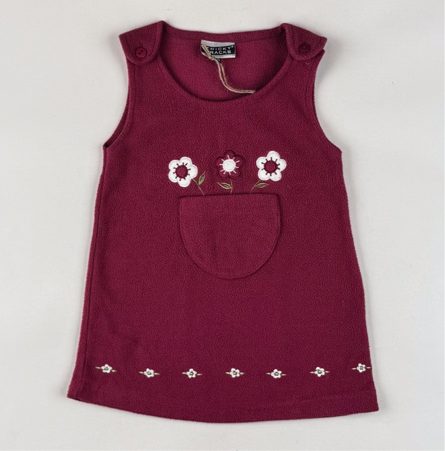 Vintage Fleece Dress with Emroidery