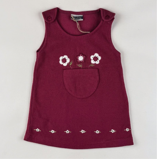 Vintage Fleece Dress with Emroidery