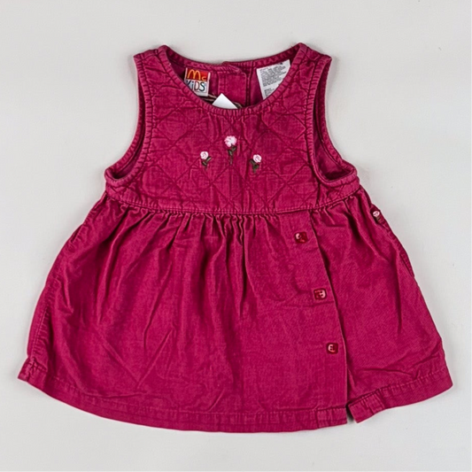 Vintage Corduroy Dress with Embroidery