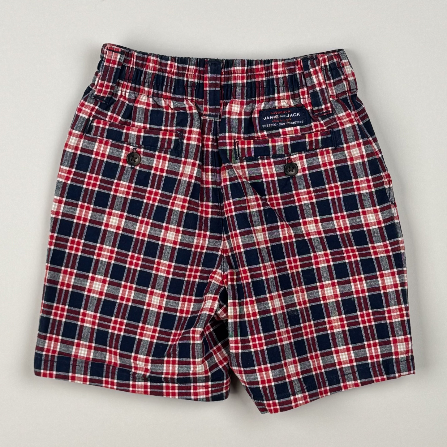 Short in blue, red and white