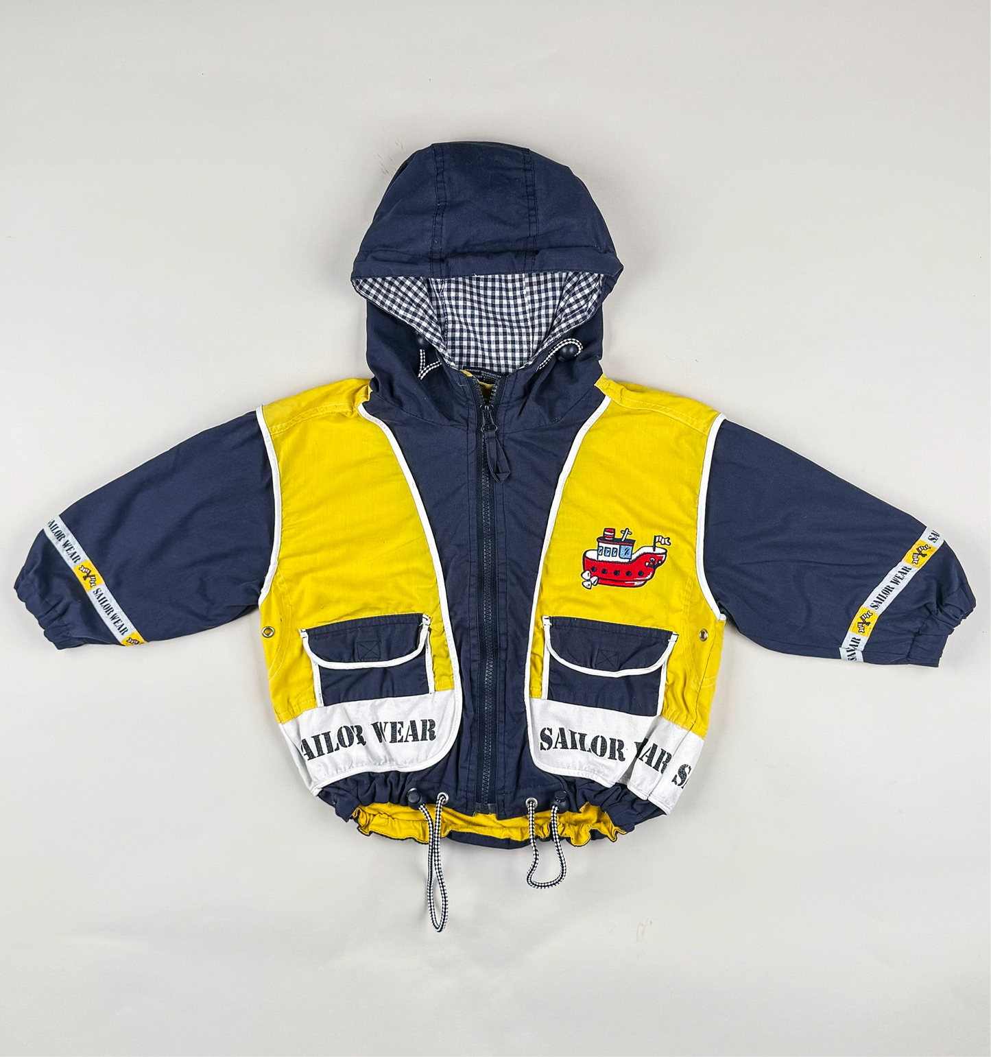 Hooded Jacket in blue and yellow