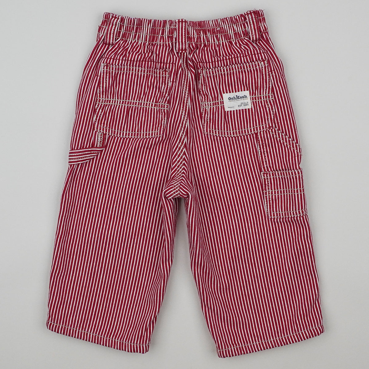 Red Vintage OshKosh Hickory Stripe Carpenter Pants