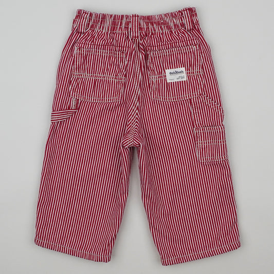 Red Vintage OshKosh Hickory Stripe Carpenter Pants