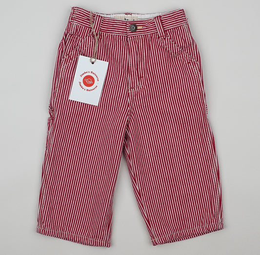 Red Vintage OshKosh Hickory Stripe Carpenter Pants