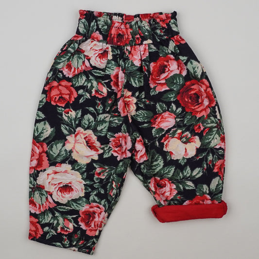 Lined Vintage Floral Baggy Pants