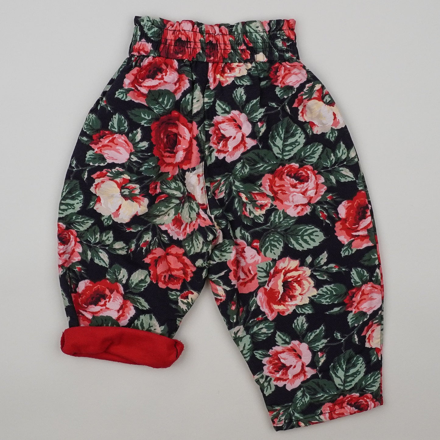 Lined Vintage Floral Baggy Pants