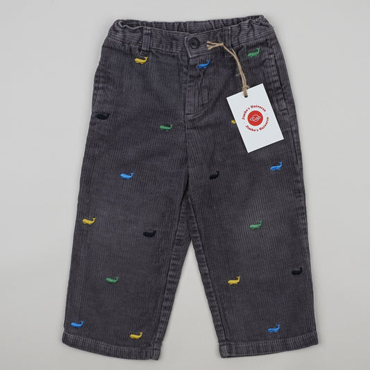 Vintage Corduroy Pants with Embroidered Whales