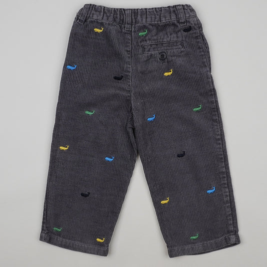Vintage Corduroy Pants with Embroidered Whales
