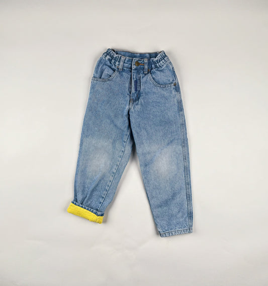 Lined Jeans in blue and yellow