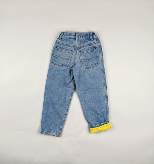 Lined Jeans in blue and yellow