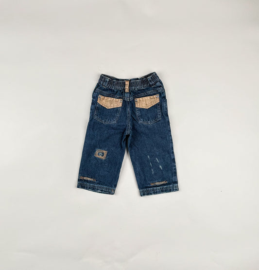 Baggy Jeans in blue and beige