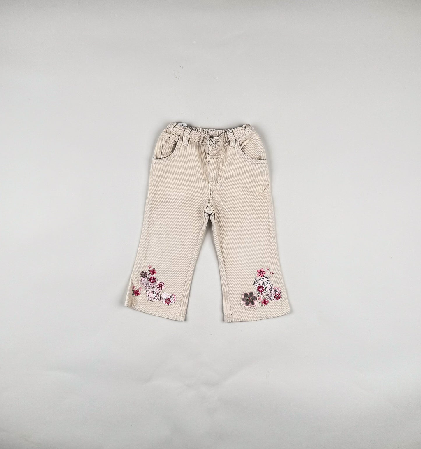 Corduroy Pants in beige and pink