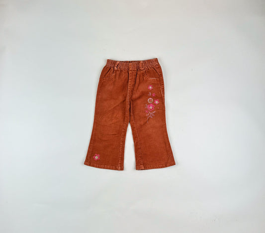 Vintage Corduroy Pants with Embroidery