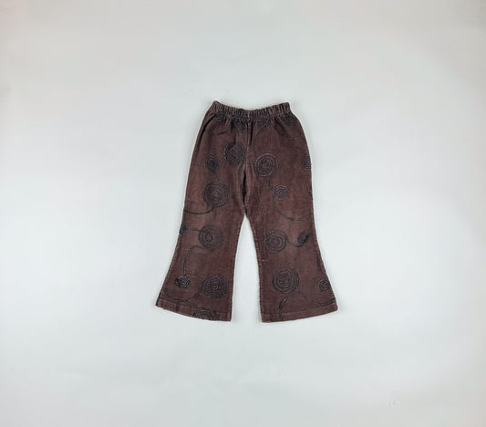 Vintage Corduroy Pants with Embroidery