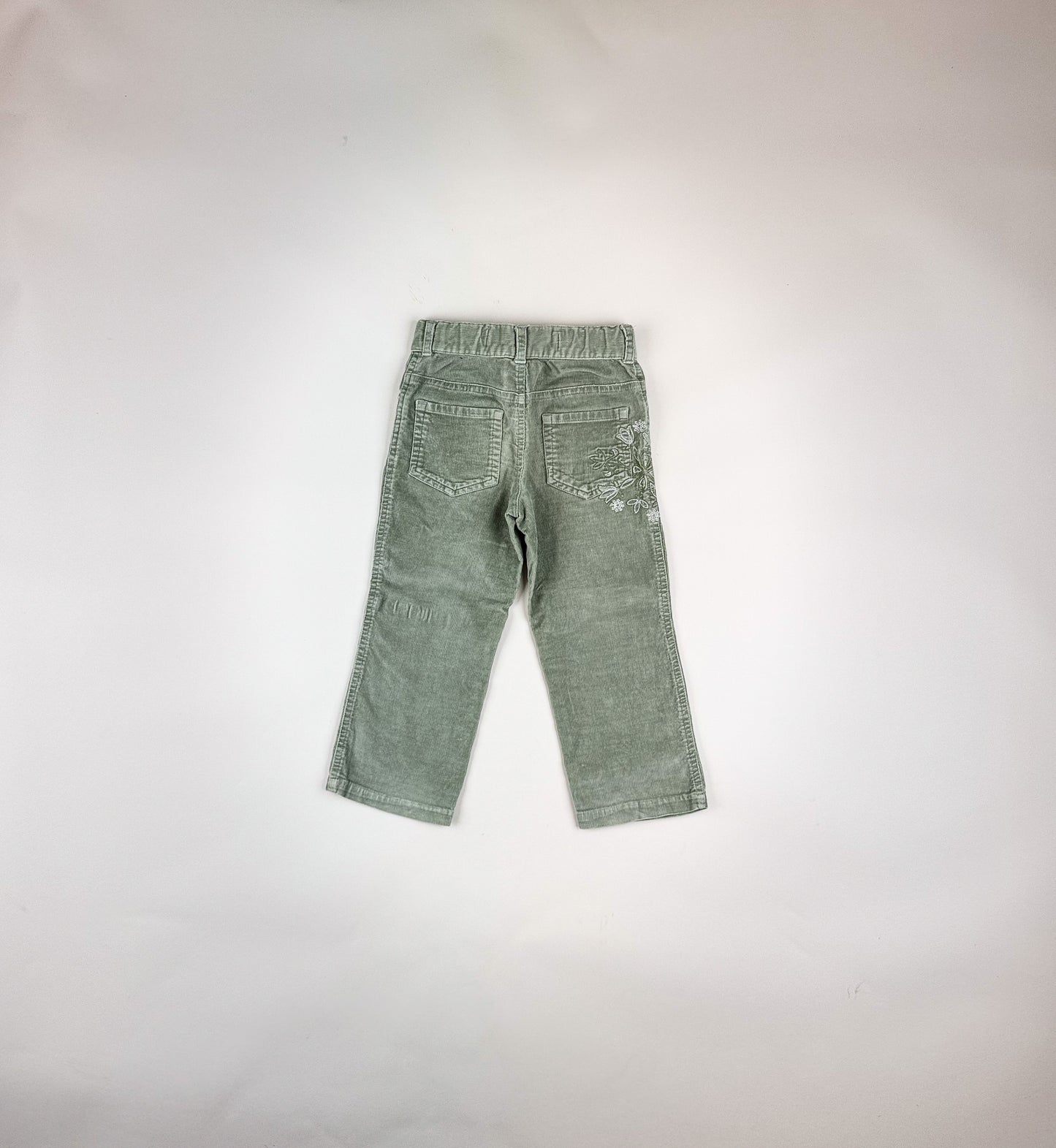 Corduroy Pants with Embroidery