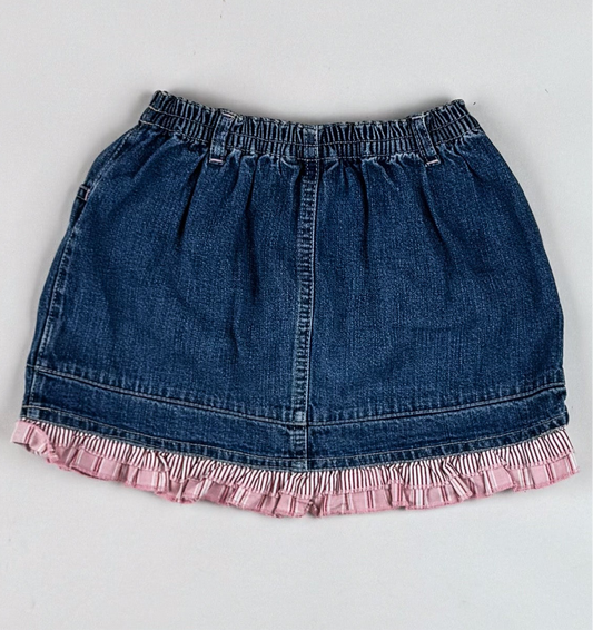 Denim Skirt with Embroidery