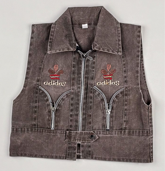 Denim Vest in brown