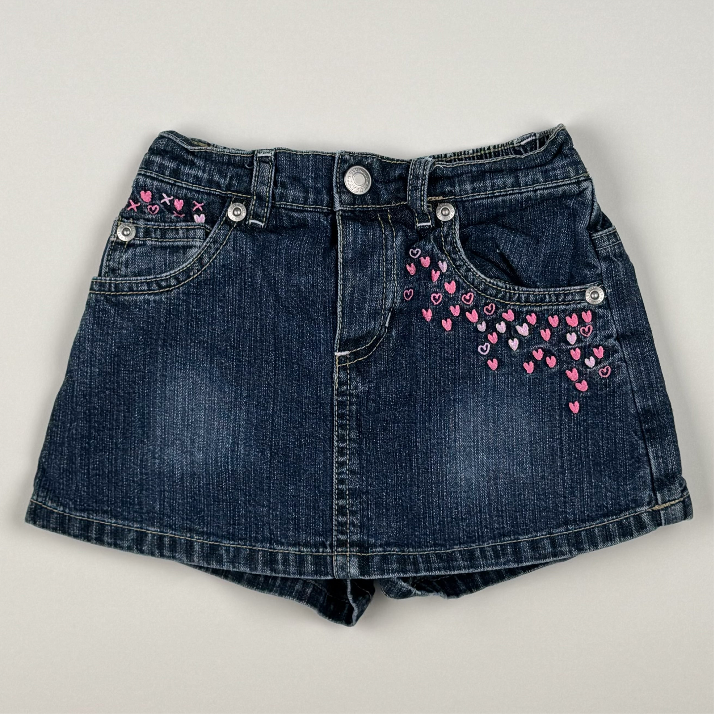 Denim Skort in blue and pink