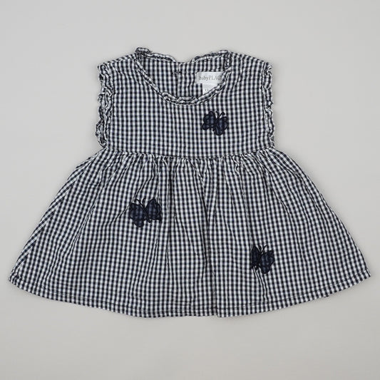 Vintage Checkered Dress with Butterflies