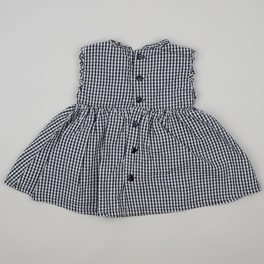 Vintage Checkered Dress with Butterflies