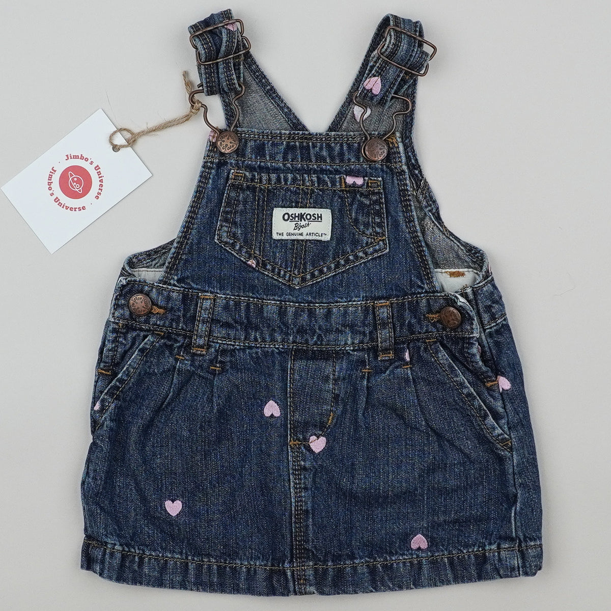 OshKosh Denim Dress with Embroidered Hearts
