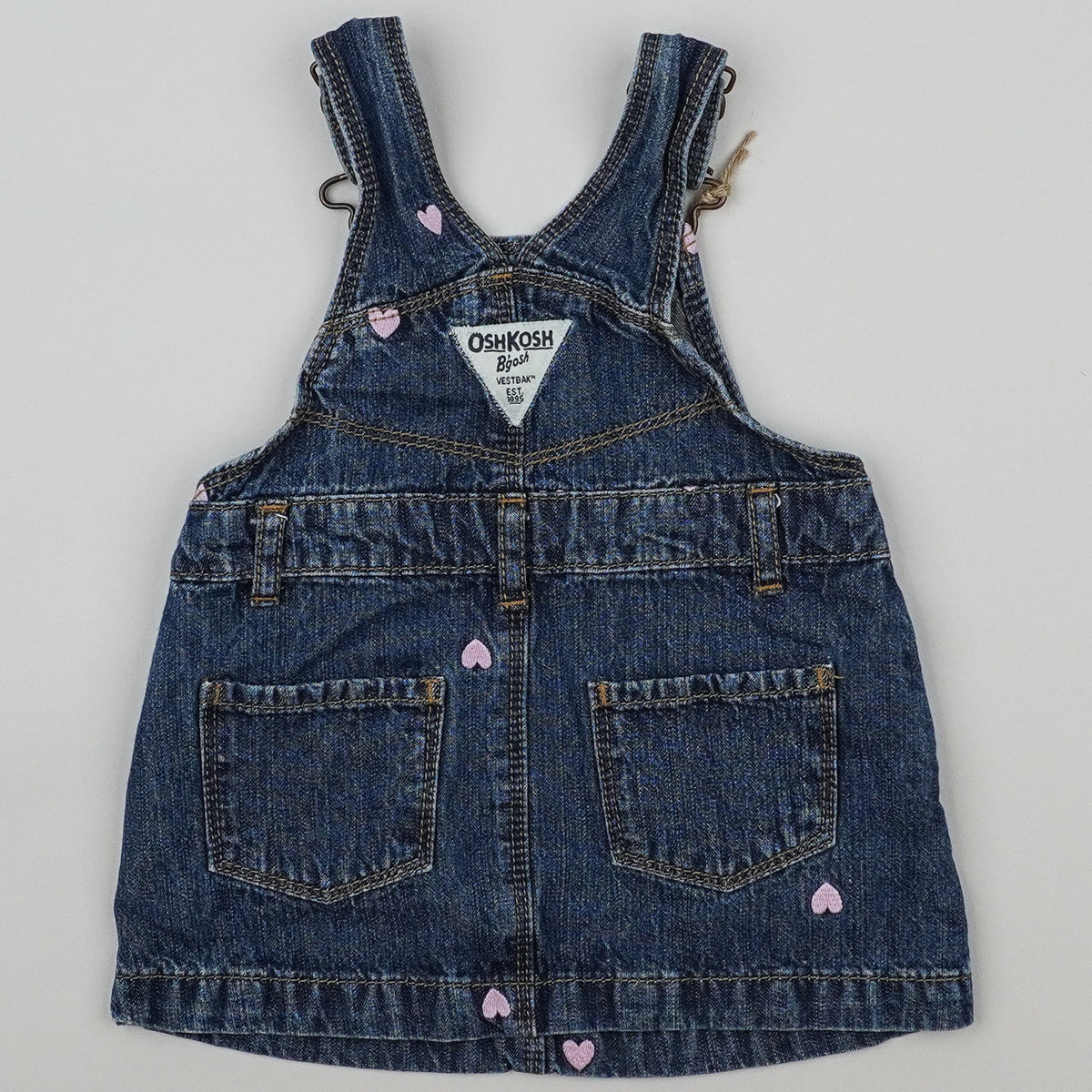 OshKosh Denim Dress with Embroidered Hearts