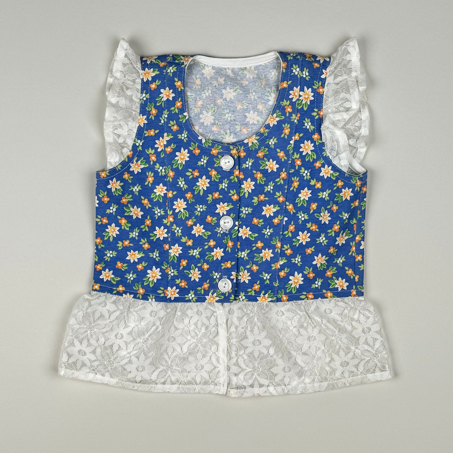 Top in blue and multi
