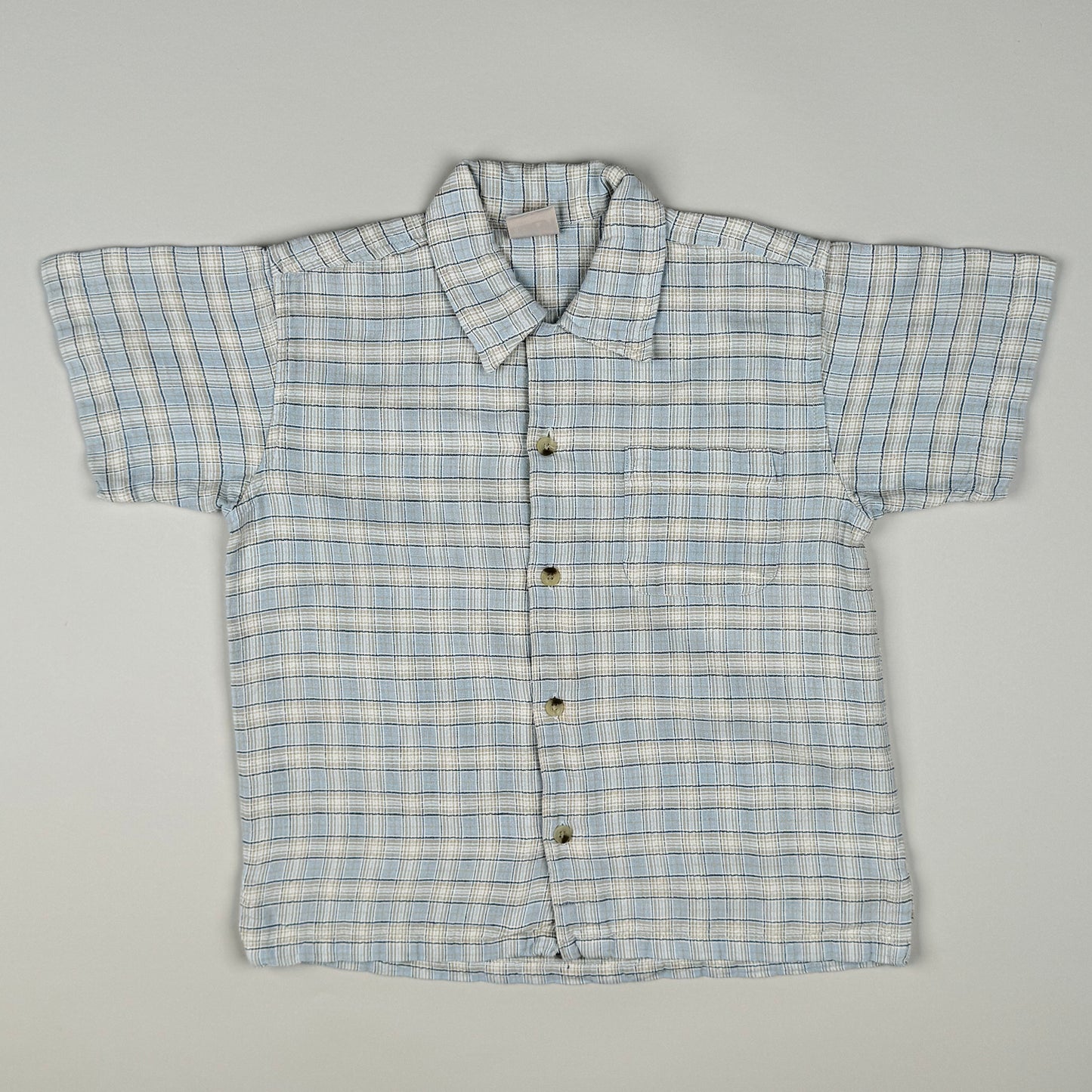 Short Sleeved Shirt in blue, white and beige