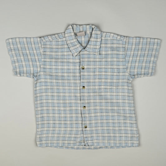 Short Sleeved Shirt in blue, white and beige