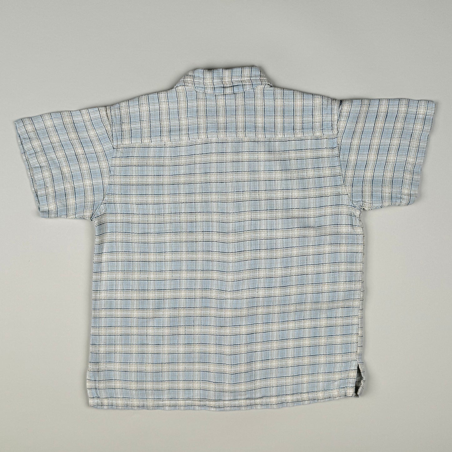 Short Sleeved Shirt in blue, white and beige