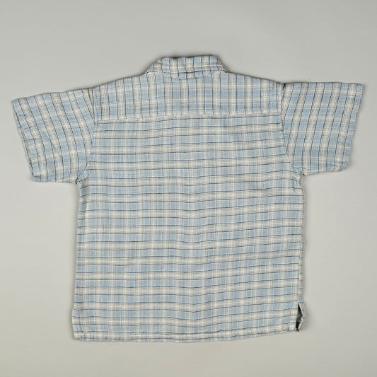 Short Sleeved Shirt in blue, white and beige