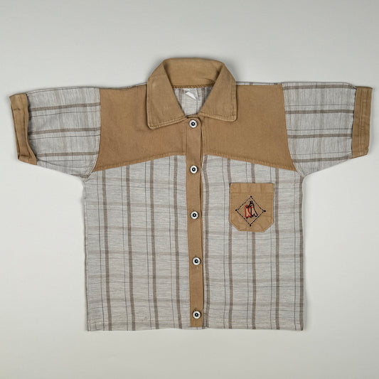 Short Sleeved Shirt in beige and brown