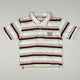 Short Sleeved Polo Shirt in white, beige, brown and orange