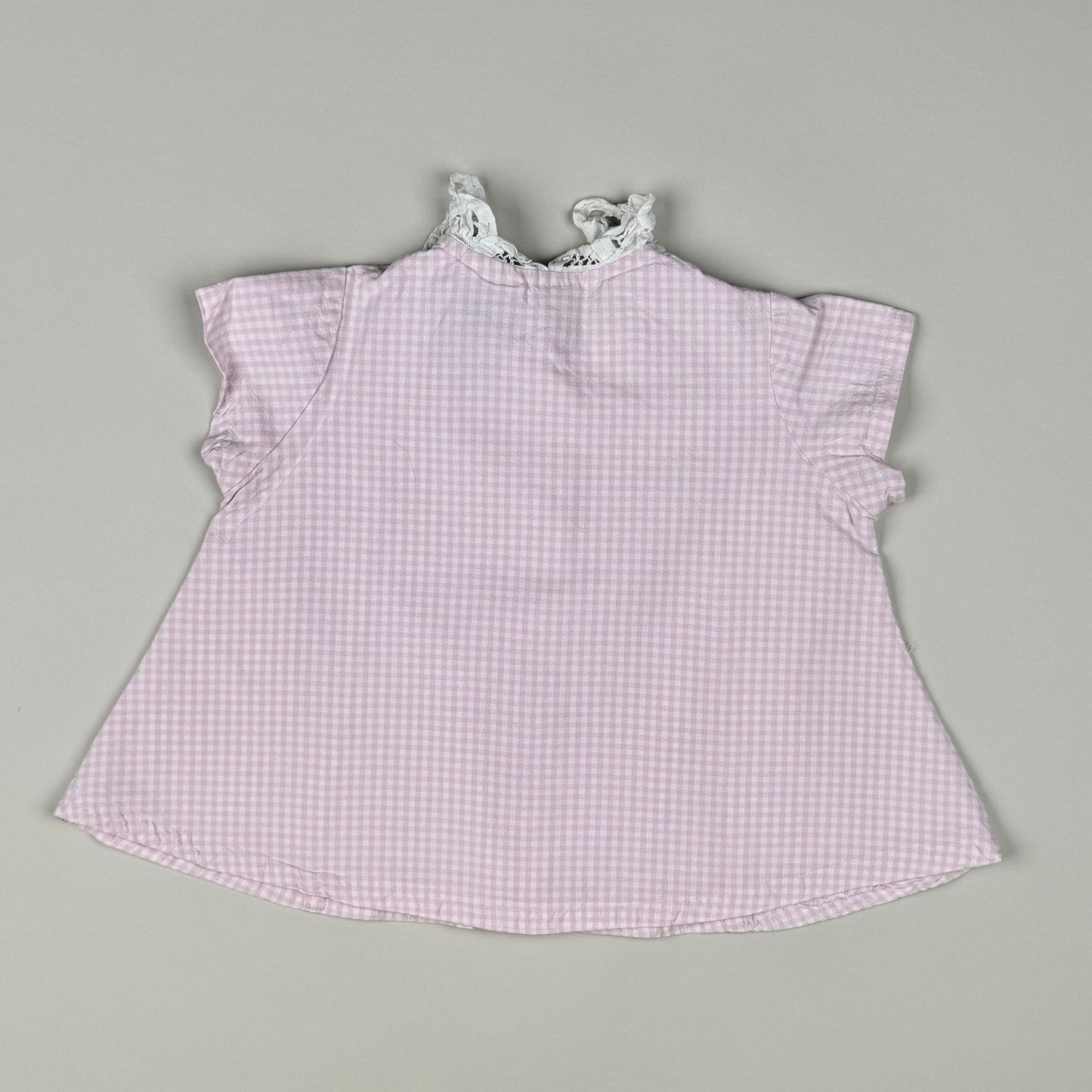 Short Sleved Top in pink and white